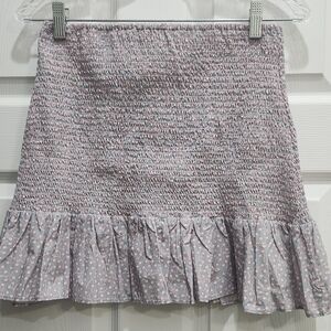 NWT French Connection Smocked Mini Skirt Ruffle Hem Floral Print Size S
